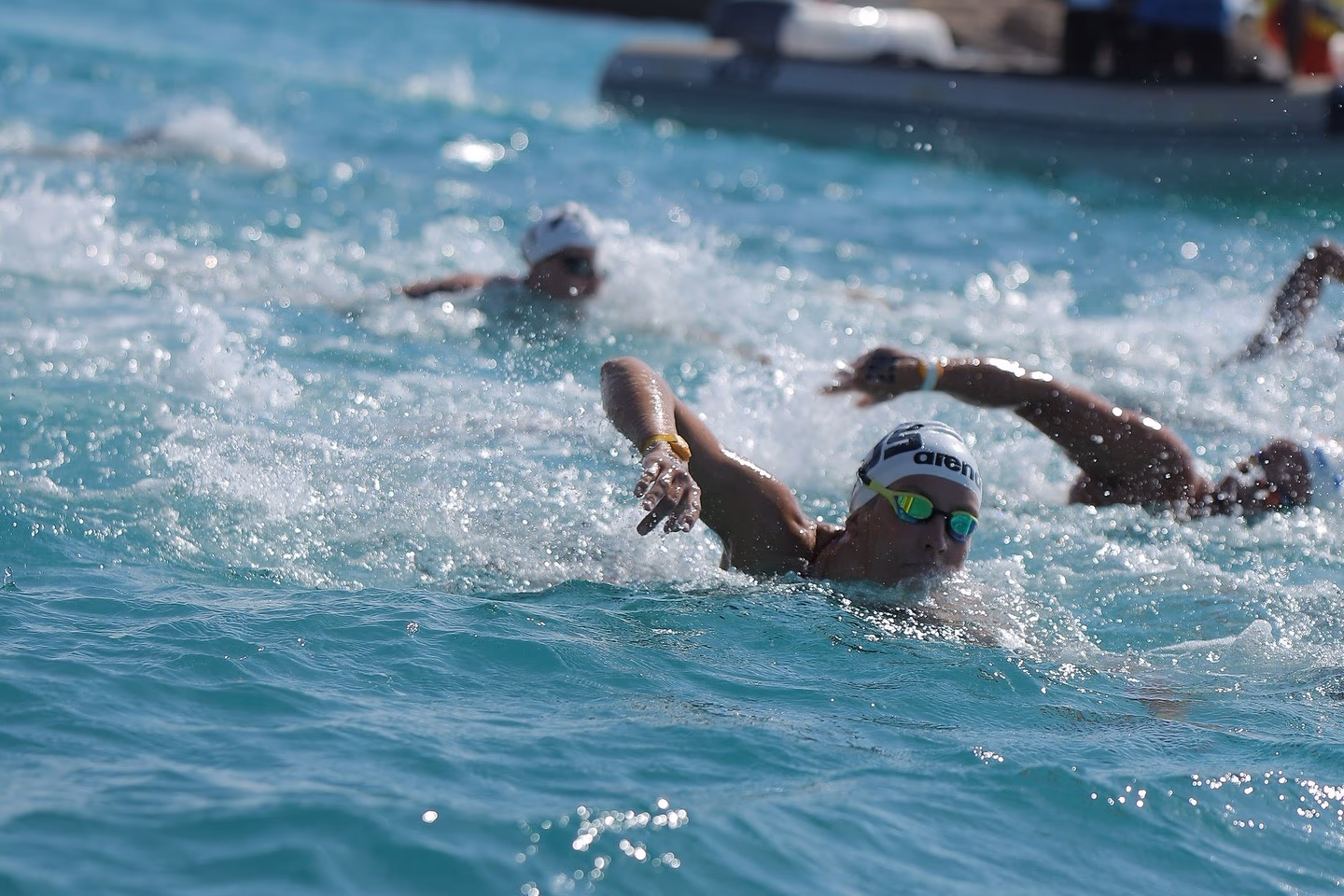 Beach finish, transition out of the water